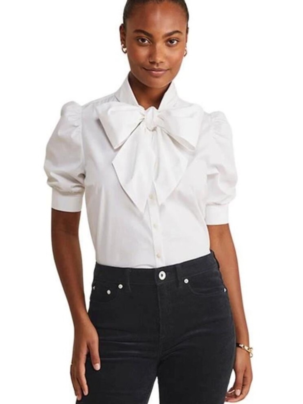 Vineyard Vines Woven Top Bow Tie Button Front Top